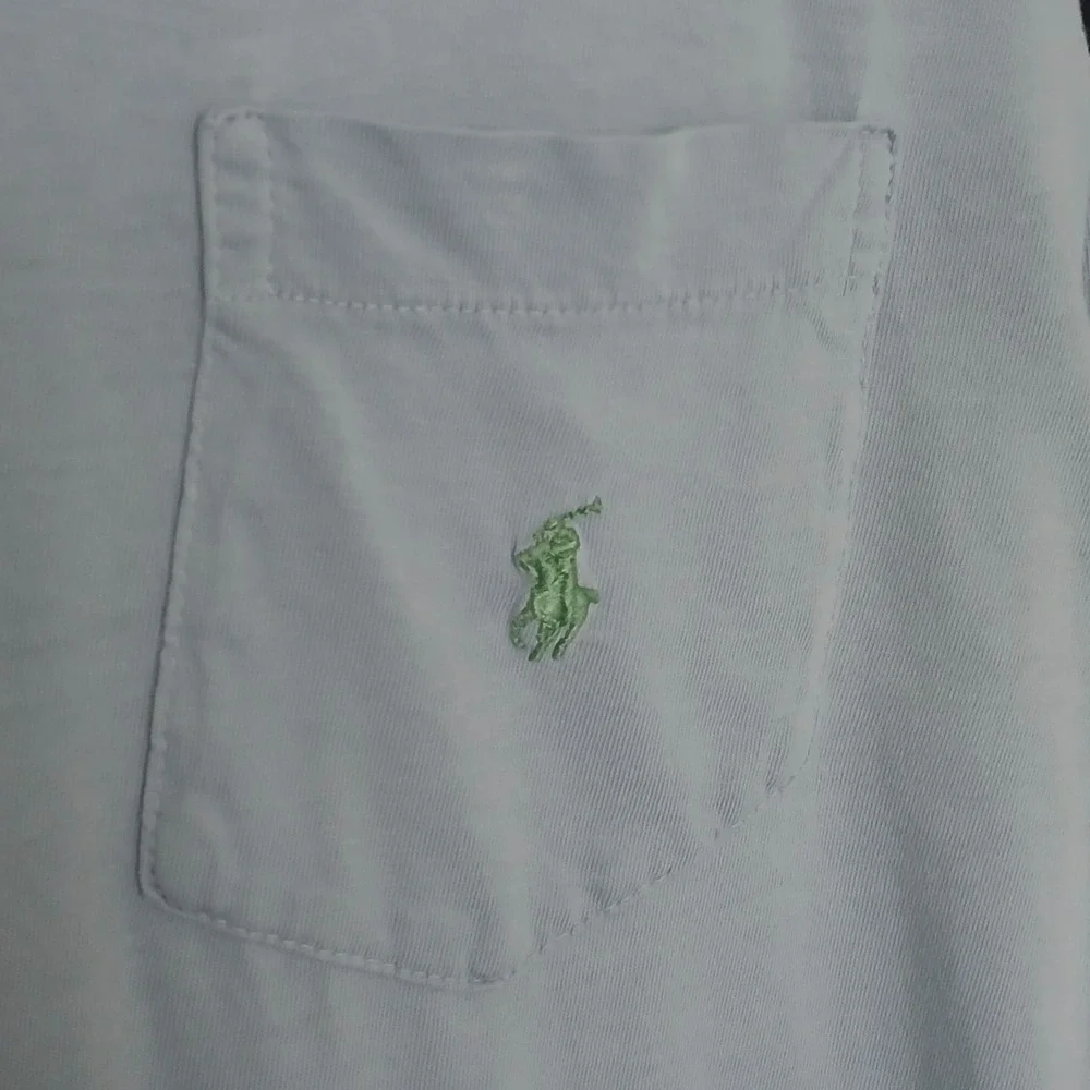 Vintage Polo Ralph‎ Lauren T-Shirt Long Sleeve Pocket Pony Logo Men's Small Blue